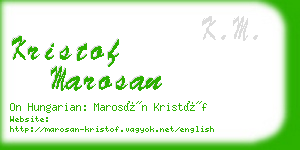 kristof marosan business card